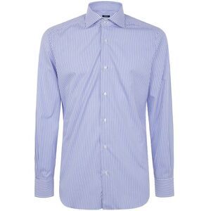 BARBA NAPOLI Striped Dress Shirt Men BLUE Shirts